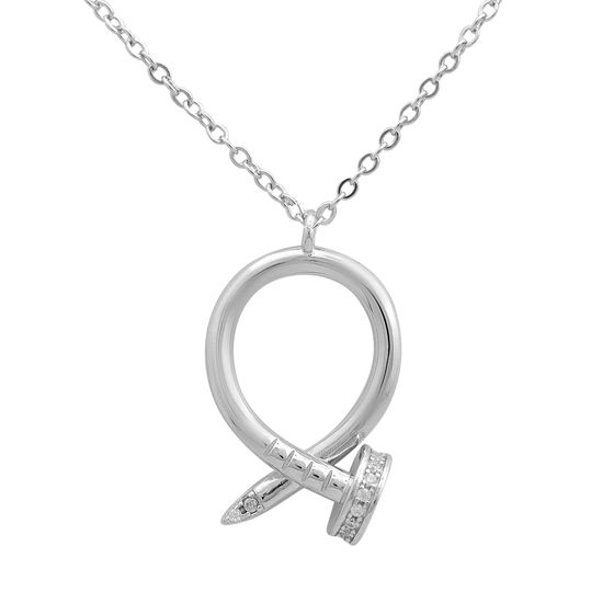 Silver necklace with phianites