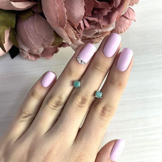 Серебряные серьги с изумрудом 0.89ct