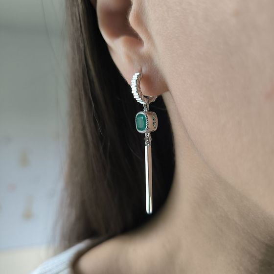 Silver earrings with agate 1.55ct