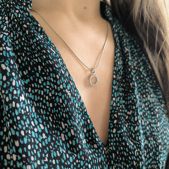 Серебряная подвеска с фианитами