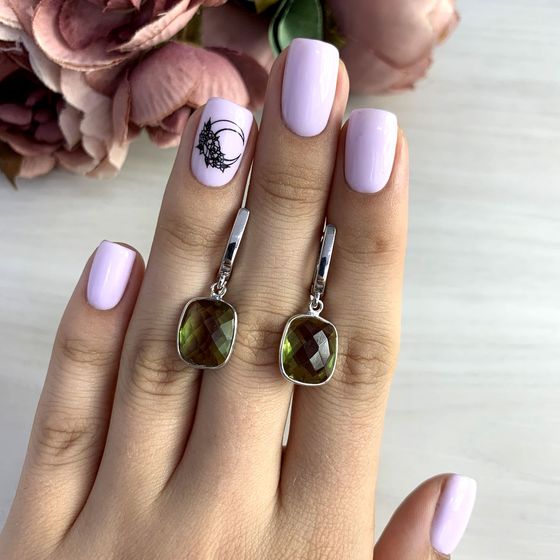 Серебряные серьги с султанитом 13.108ct