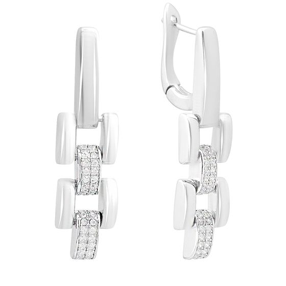 Silver Earrings with Fianites