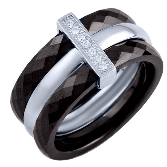 Silver ring with ceramics