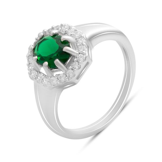 Срібна каблучка зі смарагдом nano 1.397ct