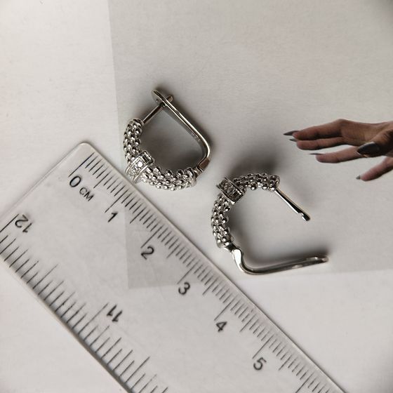 Silver Earrings with Fianites