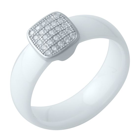 Silver ring with ceramics