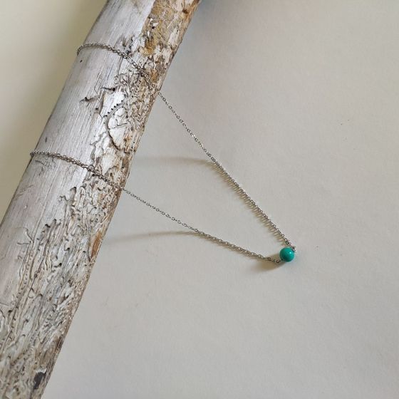 Silver necklace with turquoise