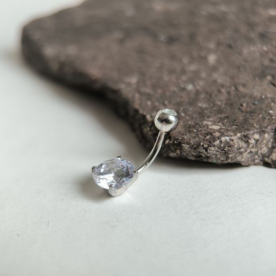 Серебряный пирсинг с фианитами