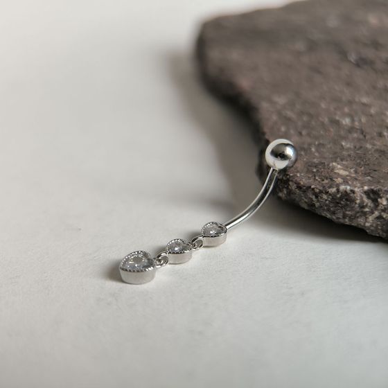 Серебряный пирсинг с фианитами