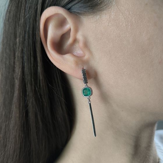 Silver earrings with agate 1.55ct