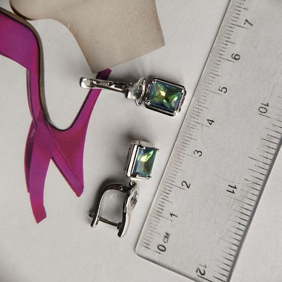 Silver earrings with mystic topaz 3.175ct