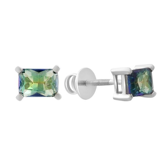Silver earrings with mystic topaz 1.292ct