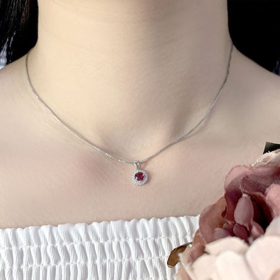 Серебряная подвеска с рубином 1.03ct