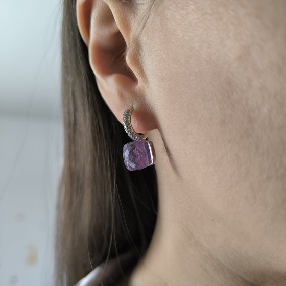 Серебряные серьги с фианитами