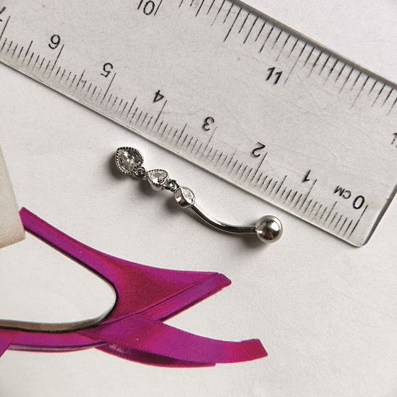 Серебряный пирсинг с фианитами