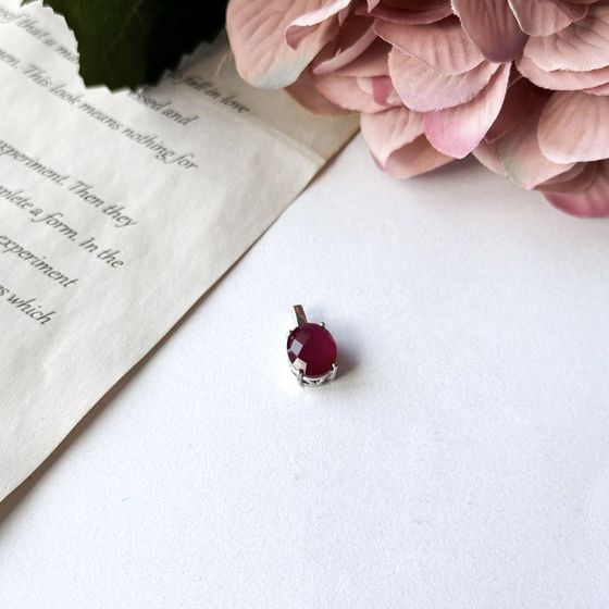 Серебряная подвеска с рубином 3.233ct