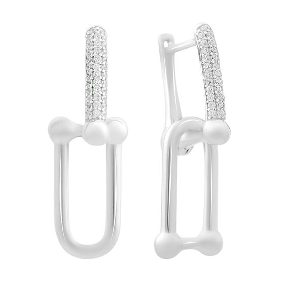 Серебряные серьги с фианитами