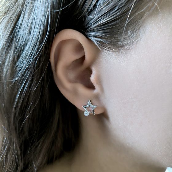 Silver Earrings with Fianites