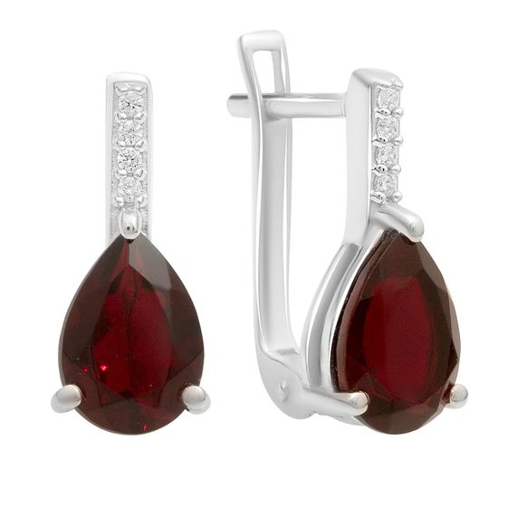 Серебряные серьги с гранатом nano 3.542ct