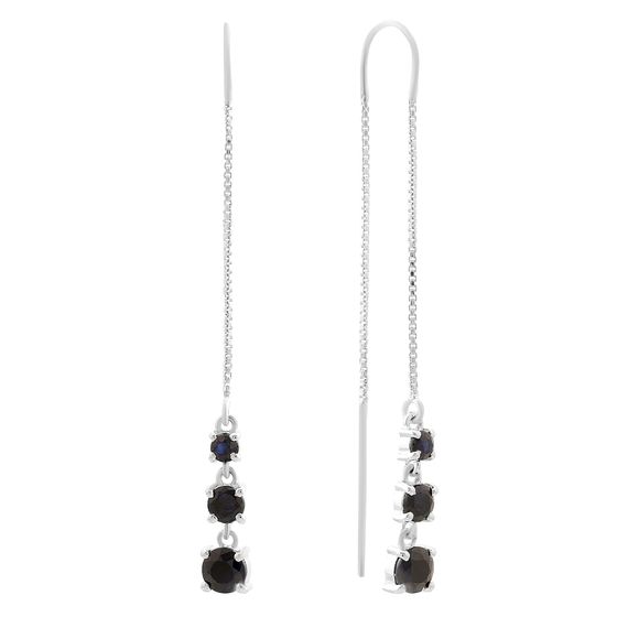 Серебряные серьги с сапфиром 2.383ct