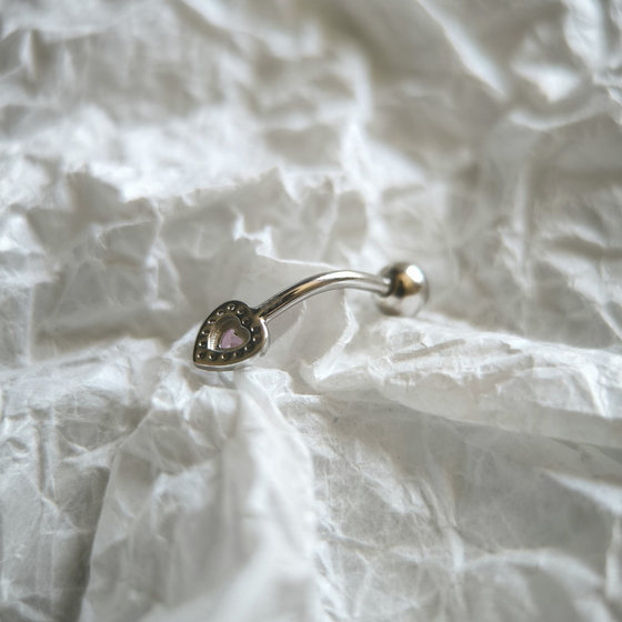 Silver piercing with cubic zirconia