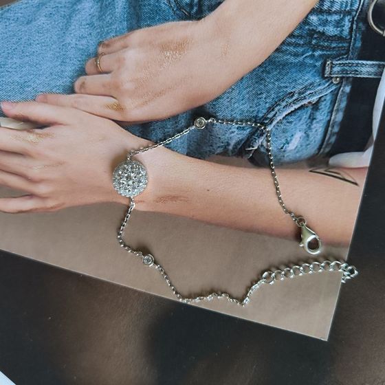 Серебряный браслет с фианитами