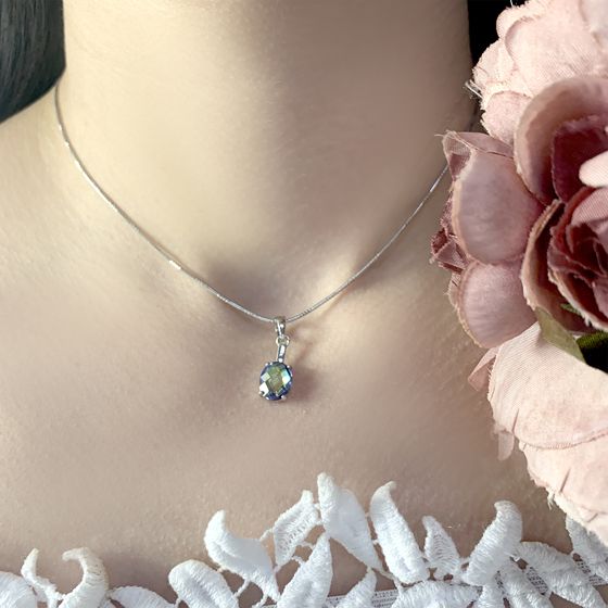 Серебряная подвеска с мистик топазом