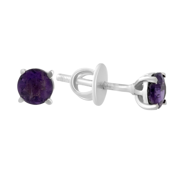 Silver earrings with amethyst