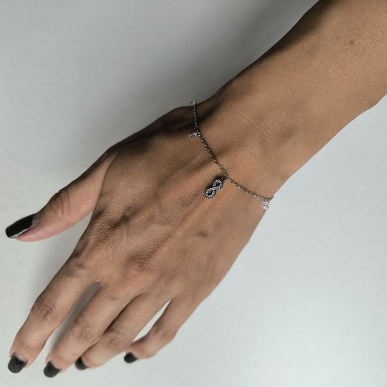 Серебряный браслет с фианитами