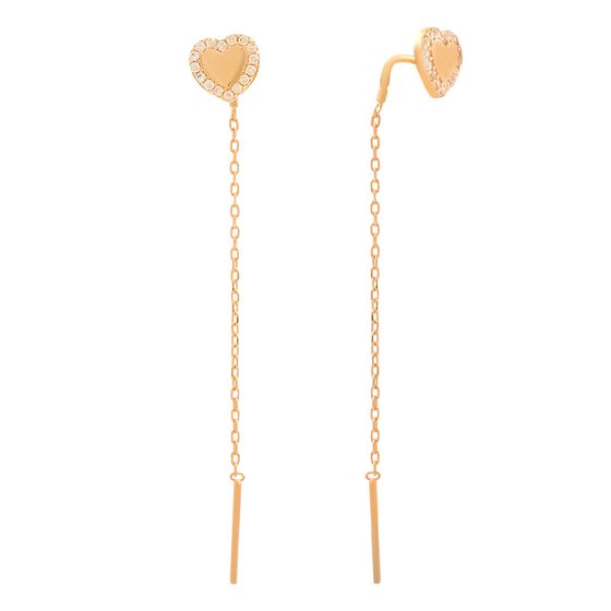 Gold earrings with 0.32ct cubic zirconia