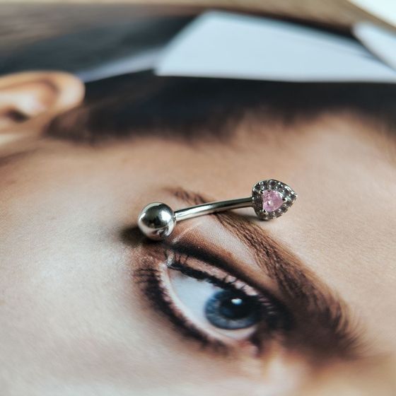 Серебряный пирсинг с фианитами