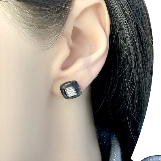 Silver earrings with ceramics