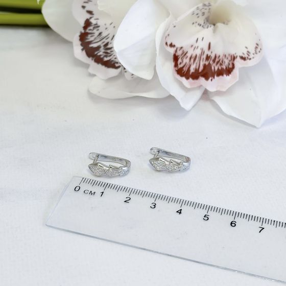 Silver Earrings with Fianites