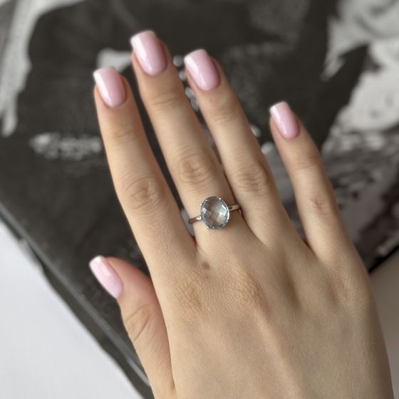 Серебряное кольцо с топазом 5.642ct