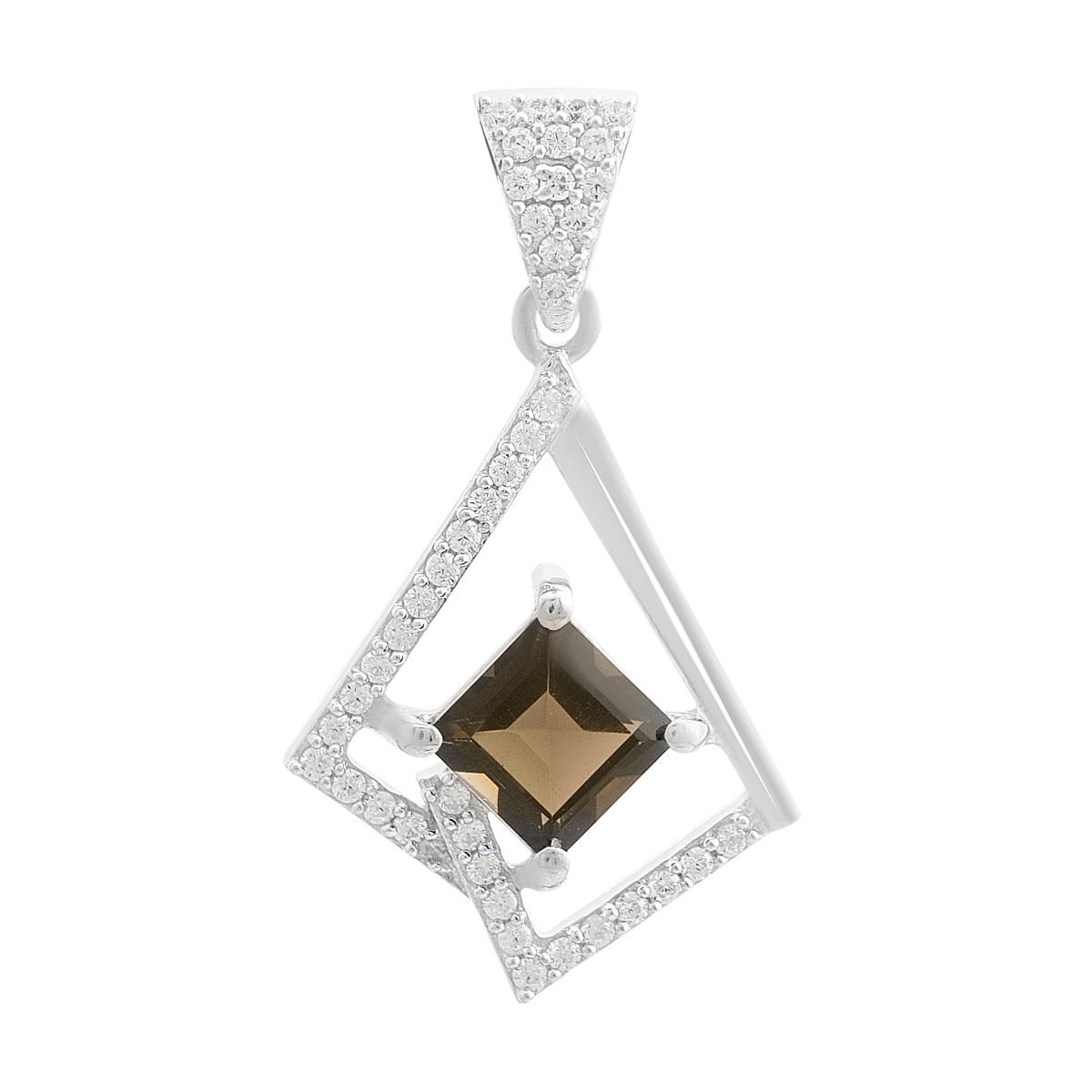 Серебряная подвеска с раухтопазом (дымчатым кварцем) 1.526ct