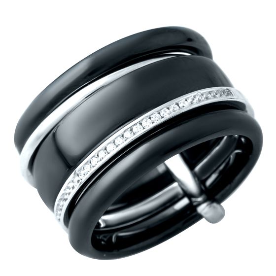 Silver ring with , ceramic