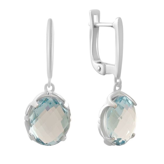 Серебряные серьги с топазом 10.883ct