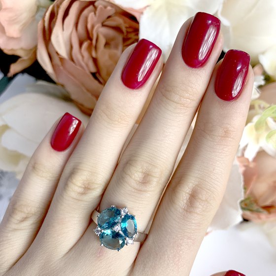 Silver Ring with London Blue Topaz