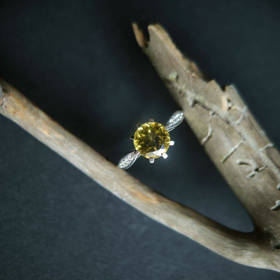 Sterling silver ring with citrine nano 1.579ct