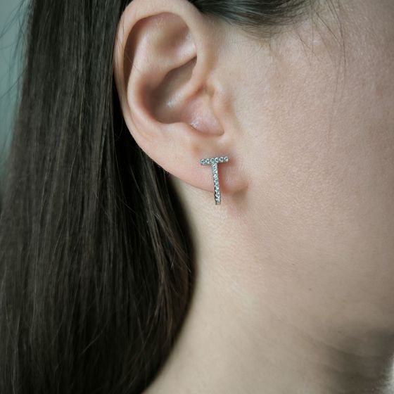 Срібні сережки з фіанітами