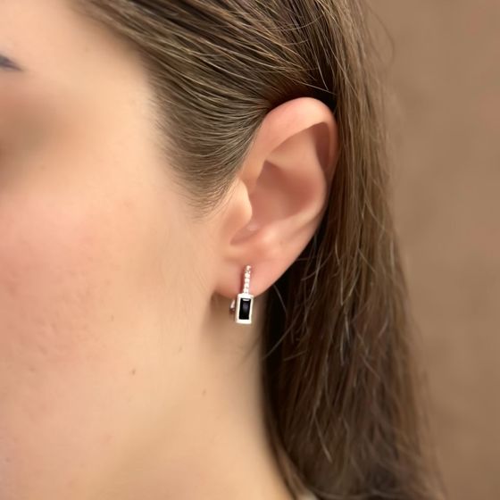 Серебряные серьги с сапфиром 1.075ct