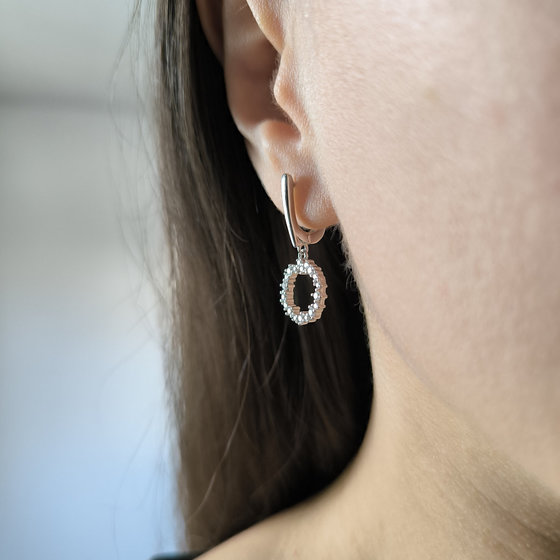 Серебряные серьги с фианитами