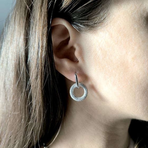 Silver Earrings with Fianites