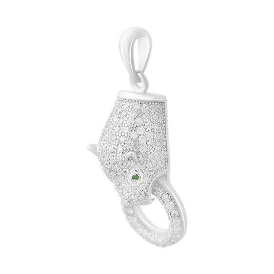 Silver pendant with phianites