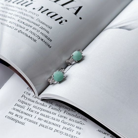 Серебряные серьги с изумрудом 2.788ct