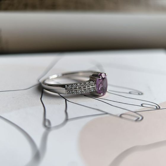 Серебряное кольцо с александритом 1.45ct