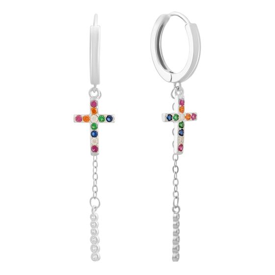 Silver Earrings with Fianites