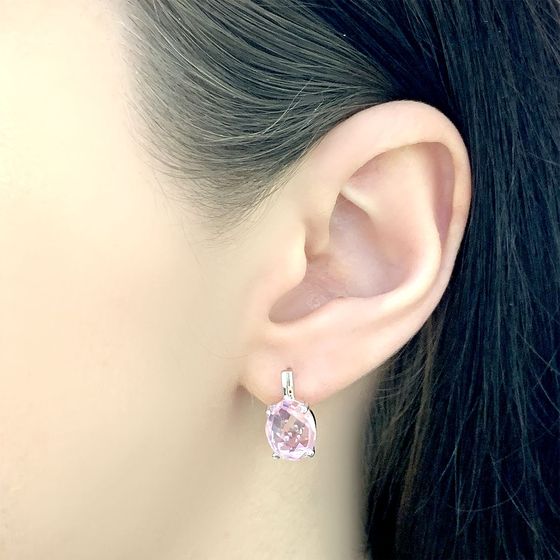 Серебряные серьги с морганитом nano