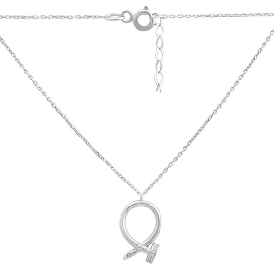 Silver necklace with phianites