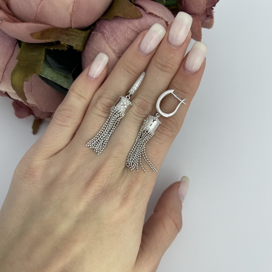 Silver Earrings with Fianites